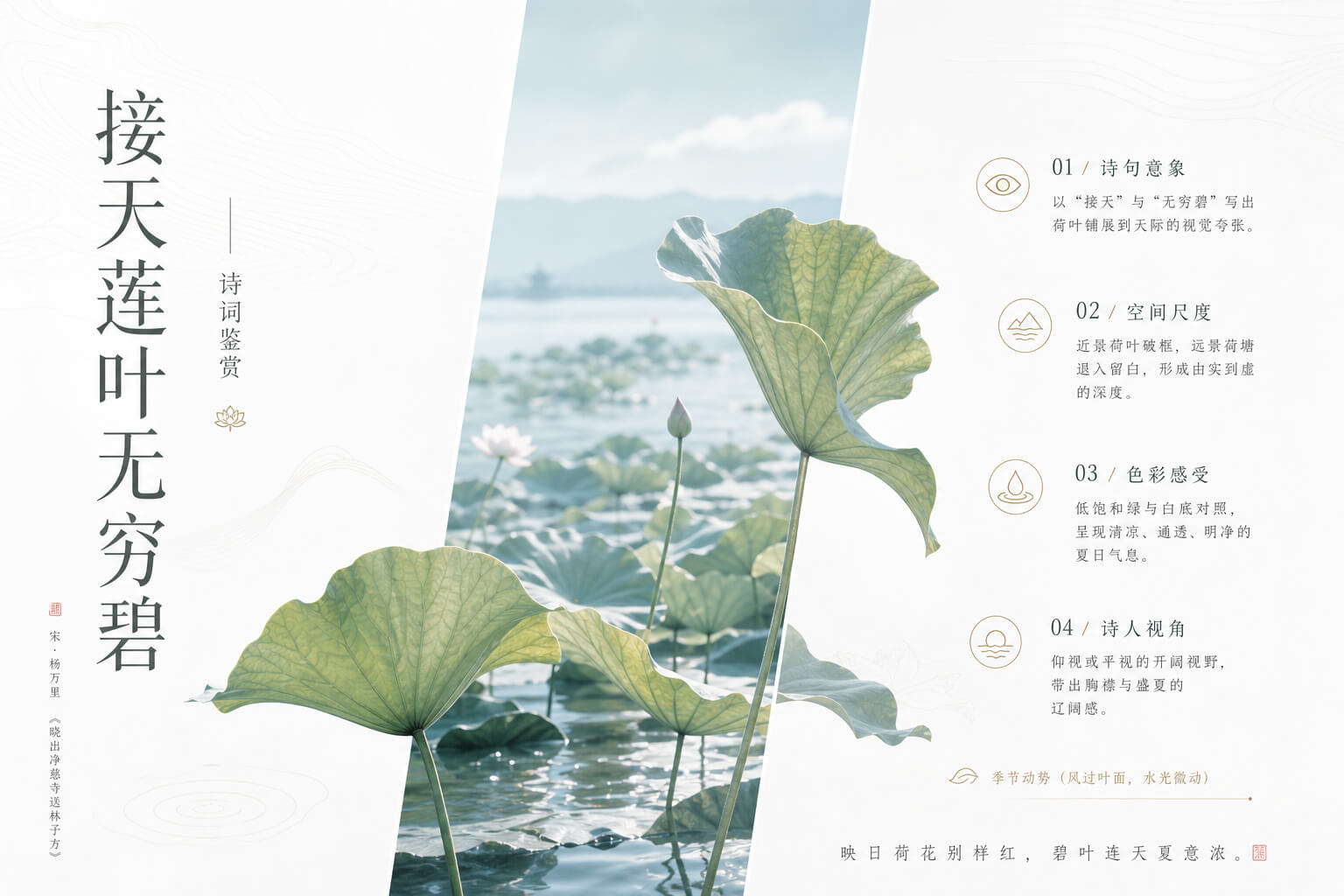 几何情绪窗口诗词海报示例：接天莲叶无穷碧